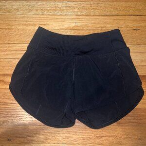 Lululemon Speed Up Mid-Rise Lined Short 4" - Black, Size 2